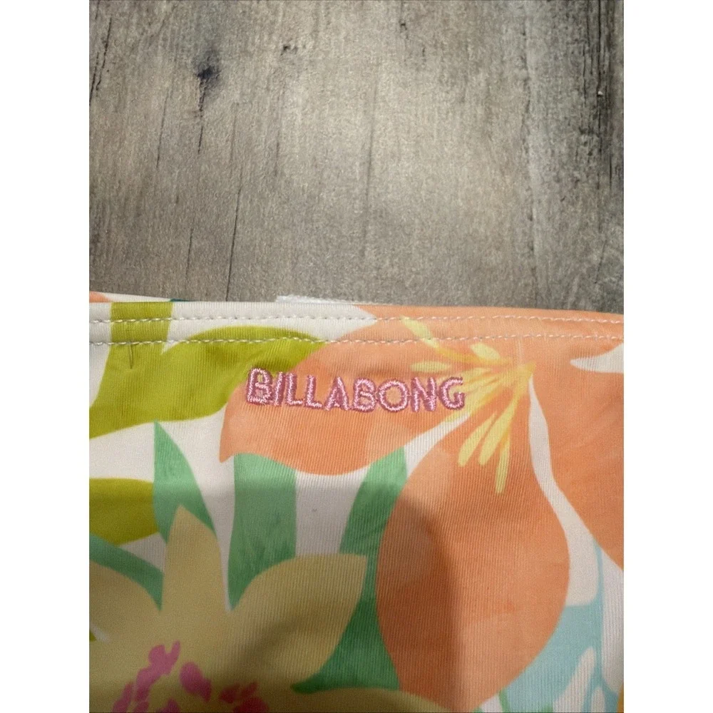 Billabong Girl Size 14‎ Tropical Floral Bikini Bottom Pink Yellow Green Swim NEW